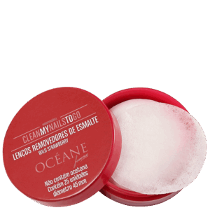 Lenço Removedor de Esmalte Océane Clean My Nails To Go Wild Strawberry 25 unidades