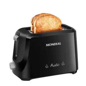 Tostador de Pães Elétrico Mondial Pratic Preto/Prata 700W 110V T-18
