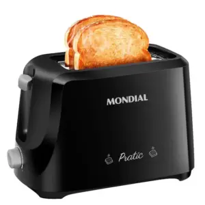 Tostador de Pães Elétrico Mondial Pratic Preto/Prata 700W 220V T-18