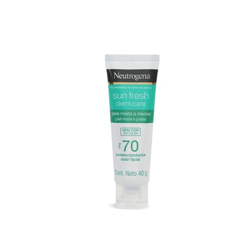 Neutrogena Sun Fresh Protetor Solar Facial Derm Care, Pele Oleosa, Sem Cor, FPS 70, 40g