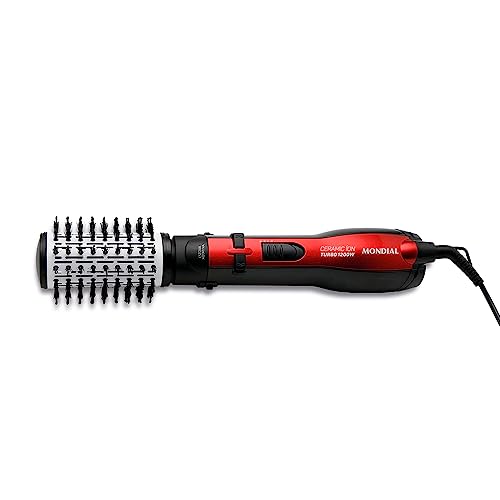 Escova Rotativa Ceramic Íon Turbo, Mondial, Vermelho/Preto, 1200W, 220V - ER-09