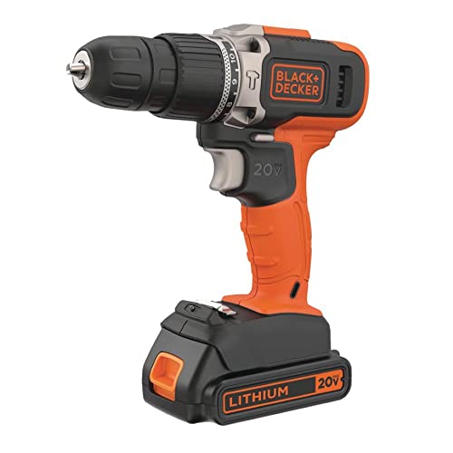 BLACK+DECKER Furadeira e Parafusadeira VRR com 2 velocidades, Furadeira de Impacto 360 RPM a 1.400 RPM, 110V, Modelo ‎BCD704C1, 20V