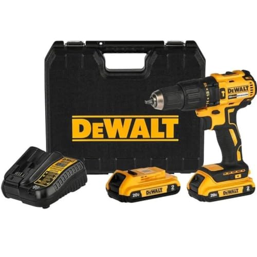 DEWALT Parafusadeira e Furaderia de Impacto de 1/2 Pol. (13mm) Brushless Motor a Bateria 20V MAX* Ion-Litio com 2 Baterias 2.0Ah Carregador Bivolt e Mala DCD7781D2
