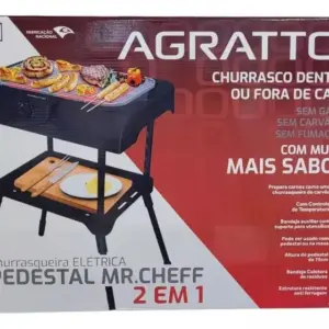 Churrasqueira Elétrica com Pedestal Agratto 2 em 1 75cm 127V
