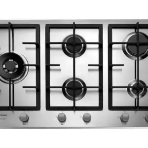 Cooktop a Gás Brastemp Gourmand 5 Bocas Inox Dupla Chama Acendimento Automático com Trempes de Ferro Fundido Gás Natural e GLP BDK90