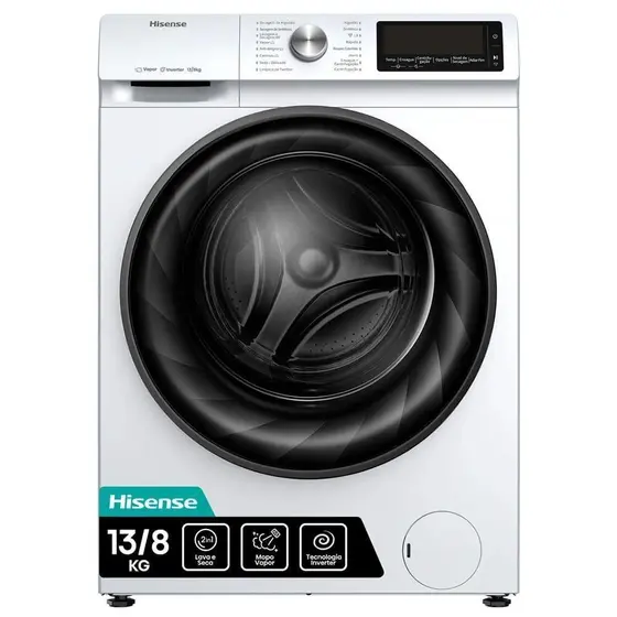 Lava e Seca Hisense Inverter 13kg com Steam e Wi-Fi WD5Q13