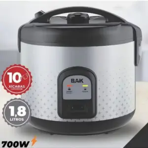 Panela de Arroz Elétrica BAK 10 Xícaras 1.8L 700W Inox 220V