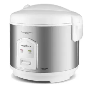 Panela de Arroz Elétrica Britânia 5 Xícaras Antiaderente Branca BPA5BI