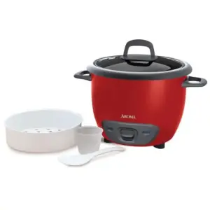 Panela de Arroz Elétrica Aroma Housewares 7 Xícaras Vermelha ARC-747-1NGR