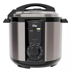 Panela de Pressão Elétrica Wap 5L 900W Antiaderente Inox Preta WPPE2