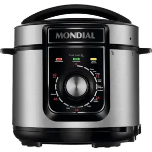 Panela Elétrica de Pressão Mondial 5L 900W Preto Inox 220V PE-48-5L-I