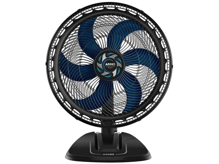 Ventilador de Mesa Arno Xtreme Force Breeze 50cm 6 Pás 3 Velocidades Preto e Azul VB50