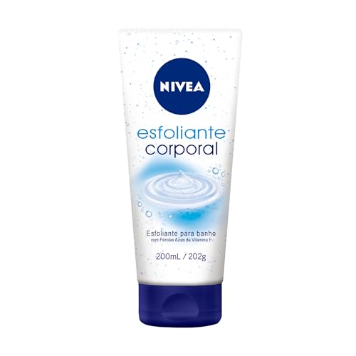 NIVEA Esfoliante Corporal para Banho 200ml - Auxilia na renovação celular, com vitamina E, enriquecido com pérolas azuis, textura cremosa, remove impurezas, proporciona maciez para a pele