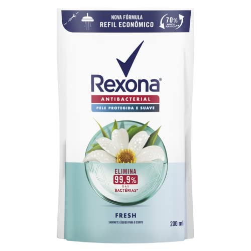 Rexona Sabonete Líquido Antibacterial Fresh 200Ml Refil Branco