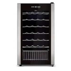 Adega de Vinhos Midea 34 Garrafas Painel Touch Preto 220V WBB342