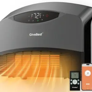 Aquecedor Elétrico de Parede GiveBest Inteligente com Wi-Fi e Controle Remoto Cinza 1500W