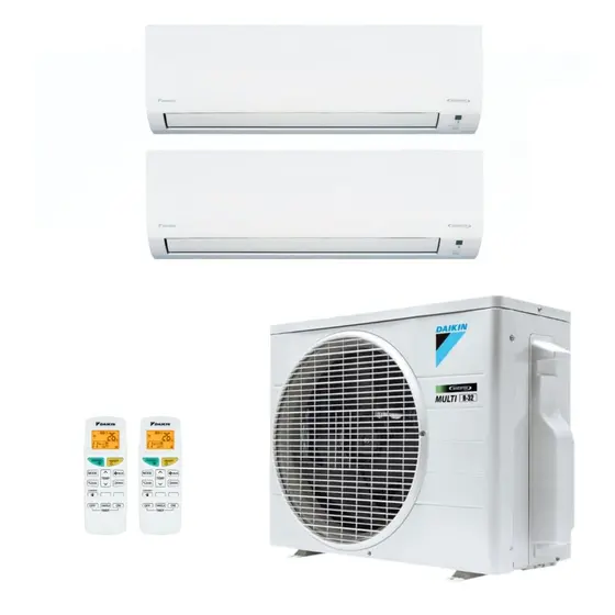 ArCondicionado Bi Split Inverter R32 Daikin 18.000 BTUs 1x Evap HW 9.000 1x Evap HW 12.000 Quente/Frio 220V