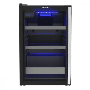 Cervejeira Venax Blue Light 82 Litros Porta Invertida Preto Fosco 110V EXPVQBL100