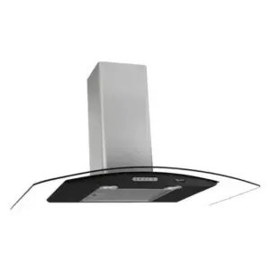 Coifa de Parede Vidro Curvo Terim 75cm Black e Inox