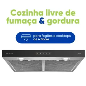 Depurador de Ar de Parede com Exaustor Atlas 60cm Inox Removível 110V