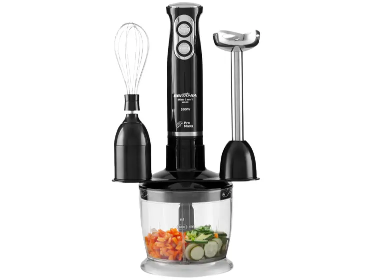 Mixer 3 em 1 Britânia 400W 2 Velocidades Preto BMX400P
