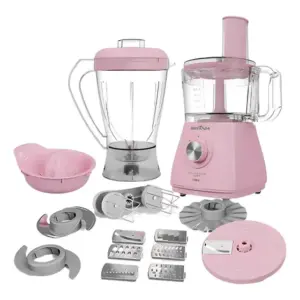 Multiprocessador Britânia 12 em 1 Rosa Turbo com Batedeira 1000W