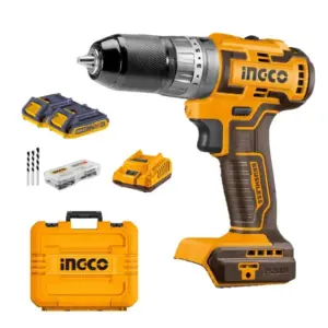 Parafusadeira Furadeira de Impacto Ingco 3/8″ com 2 Baterias 2Ah e Carregador