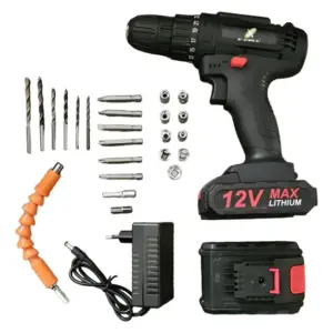 Parafusadeira Furadeira X-Cell 340W 12V com 2 Baterias e Acessórios XCFU12