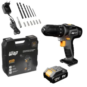 Parafusadeira Furadeira de Impacto a Bateria Wap BPFI 12K4 12V Li-Ion