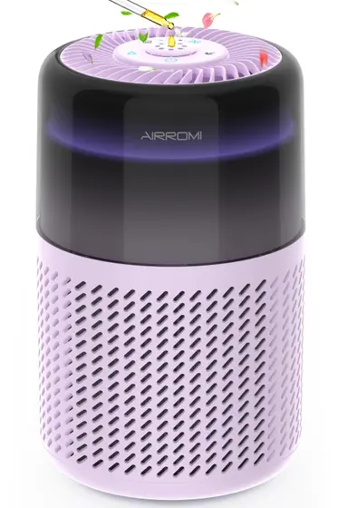 Purificador de Ar AIRROMI com Filtro HEPA para 51m², Roxo, com Fragrância A2005