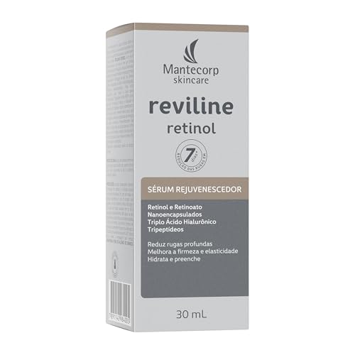 Mantecorp - Sérum Rejuvenescedor Reviline Retinol - Retinol e Retinoato Nanoencapsulados e Triplo Ácido Hialurônico - Renovação e Firmeza da Pele - 30ml