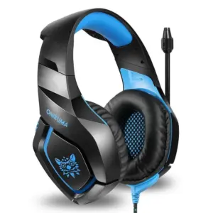 Headset Gamer Onikuma com LED 50mm Cabo 2.2m P2/P3 USB Azul
