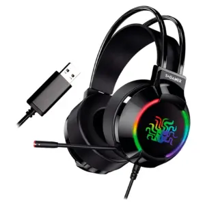 Headset Gamer 5+ W5-2000 RGB 7.1 Surround Drivers 50mm USB Preto 015-0084