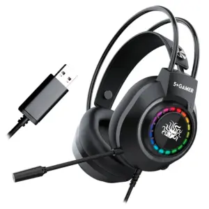 Headset Gamer 5+ X5-2000 RGB 7.1 Surround Drivers 50mm USB Preto 015-0082