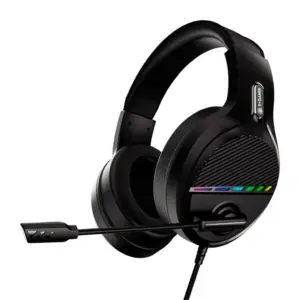 Headset Gamer 5+ com Fio 7.1 LED RGB Microfone Cabo USB 2 Metros