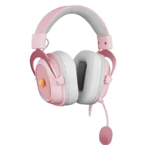 Headset Gamer Redragon Zeus X Chroma Mk.II com Fio RGB 7.1 Surround Drivers 53mm USB Rosa H510RGB