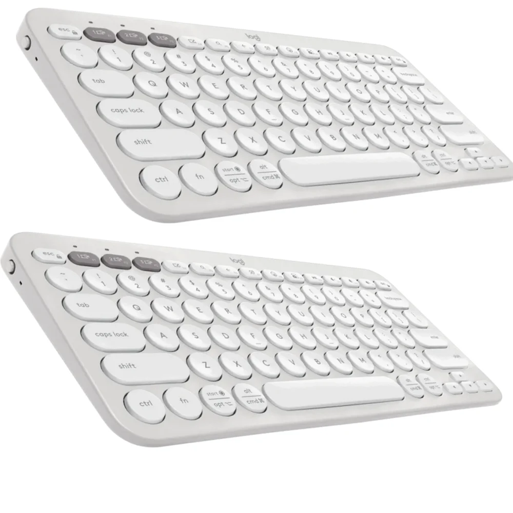Teclado Bluetooth Logitech Pebble Keys 2 K380s Branco (Kit 2x)