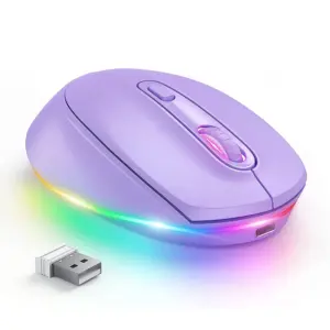 Mouse Bluetooth Seenda IWG Recarregável Roxo FGM02