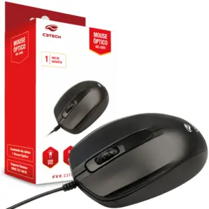 Mouse Com Fio C3Tech MS-30BK 1000 DPI USB Preto MS-30BK