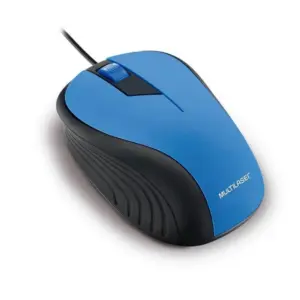 Mouse Com Fio Multi 1200 DPI Emborrachado Preto e Azul MO226