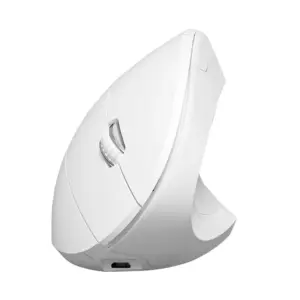 Mouse Vertical Sem Fio Vinik PM300 Ergonômico Ortopédico 2.4 GHz Power Fit 1600 DPI Recarregável Branco 265455