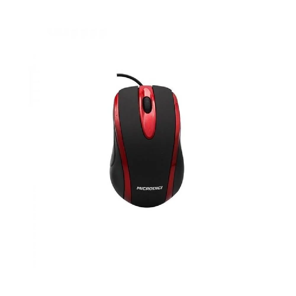Mouse Com Fio Microdigi MD-MS753 USB Preto e Vermelho MD-MS753
