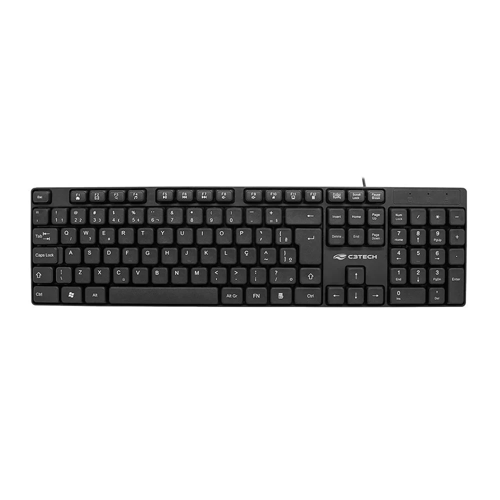 Teclado C3Tech Multimídia USB ABNT2 Preto KB-M10BK