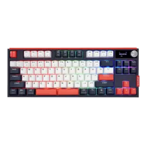 Teclado Gamer Óptico Skyloong GK87 8K RGB Hotswap LCD Switch Green Tea Preto