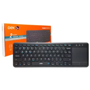 Teclado Sem Fio OEX Wireless ABNT2 Slim Preto TC509