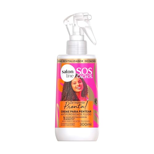 Salon Line, Creme para Pentear Fluido, SOS Cachos, De Repente Pronta, Vegano - Para Cabelos Cacheados e Crespos, 300ml