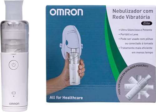 OMRON Inalador Nebulizador Rede Vibratória Elite Portátil NE-U100