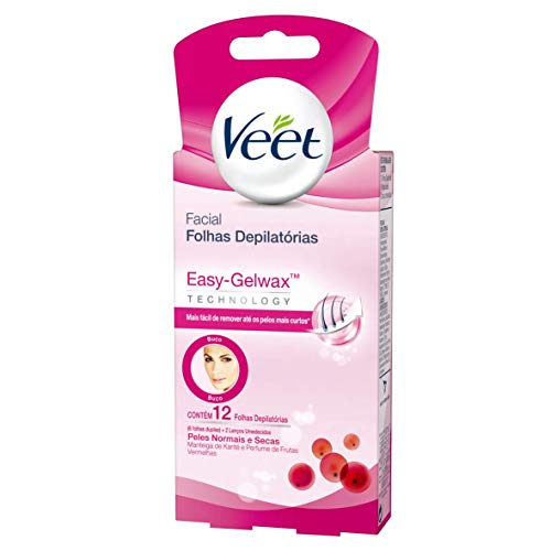 Veet Cera Fria Facial Peles Normais e Secas - 12 Folhas
