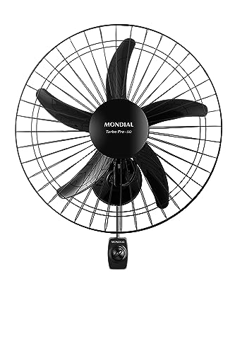 Ventilador de Parede Turbo 50cm Pro 5 Pás, Mondial, Preto, 150W, 110V - NVP-PRO-50