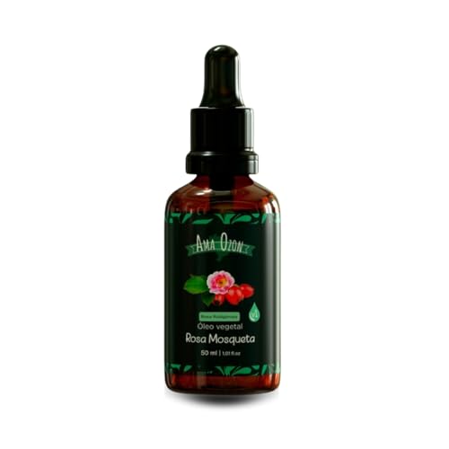 Óleo Vegetal de Rosa Mosqueta Rubiginosa - 100% Natural e Puro Prensado a Frio Clareador de Manchas Virilhas e Axílas - Hidratante para Pele e Cabelos (50ml)